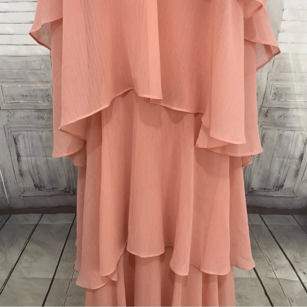 Antonio Melani Mariella Crinkled Chiffon Halter Neck Sleeveless Maxi Dress Pink - Picture 9 of 14